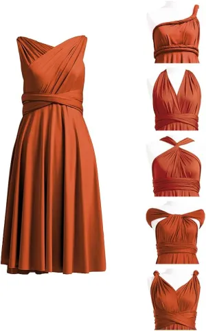 Convertible Dress Short Infinity Dress Transformer Multiway Wrap Dress for Bridesmaid