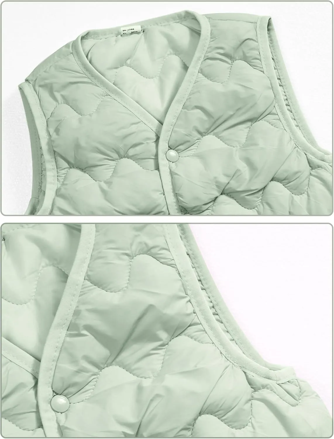 Happy Cherry Girls Puffer Vest Kids Water Resistant Jacket Sleeveless V-neck Windproof Thin Lightweight Outerwear Gilet