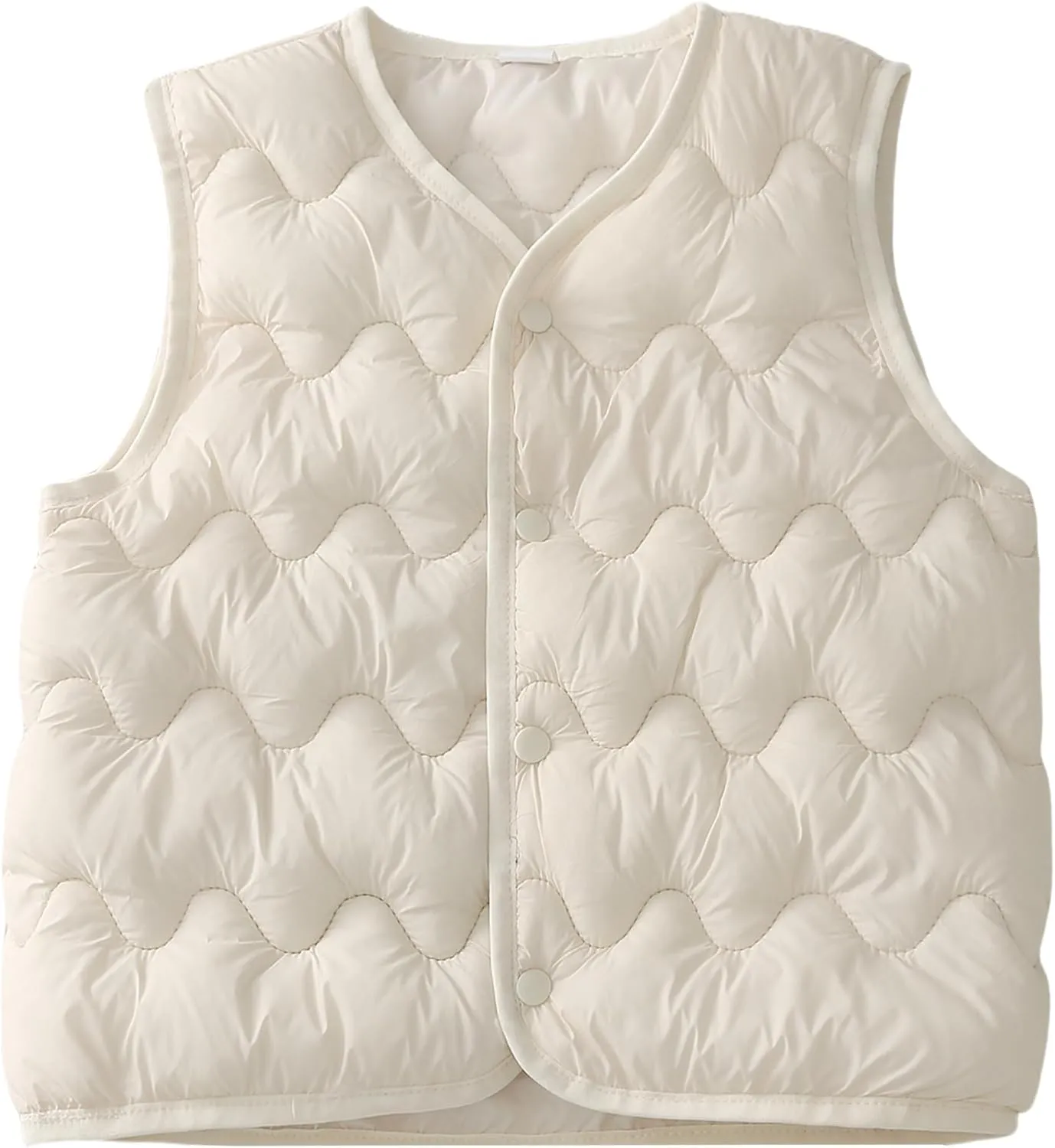 Happy Cherry Girls Puffer Vest Kids Water Resistant Jacket Sleeveless V-neck Windproof Thin Lightweight Outerwear Gilet