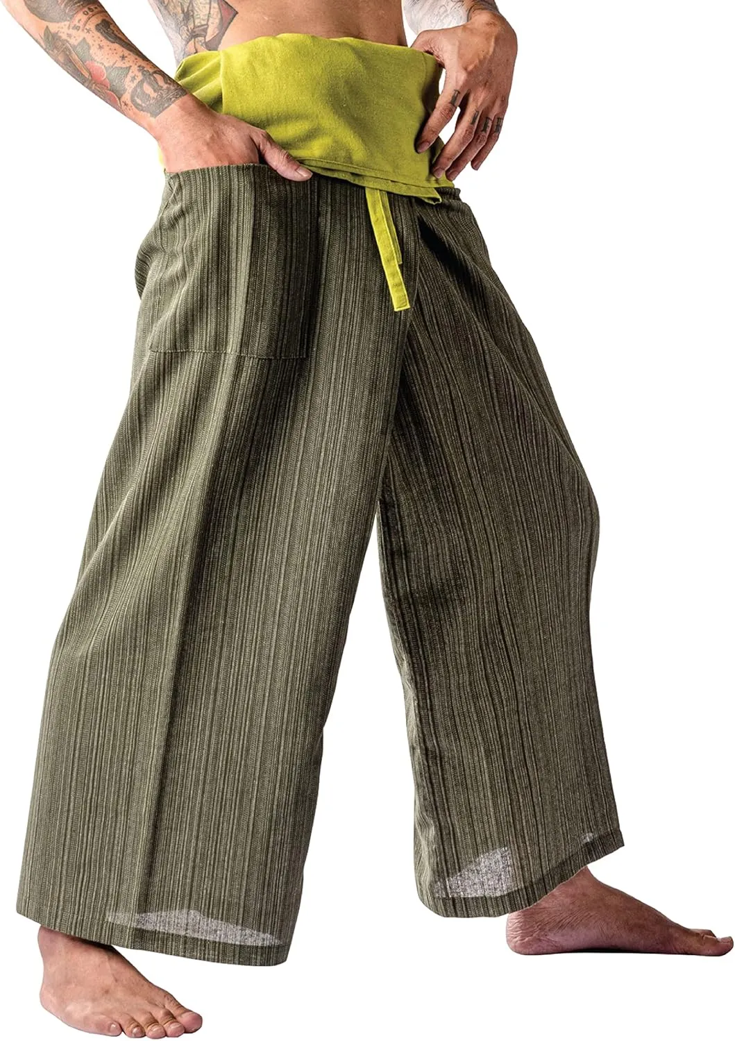 LannaPremium Thai Fisherman Pants Hakuma Pants for Men Women Yoga Pants 2 Tone - Martial Arts Pants