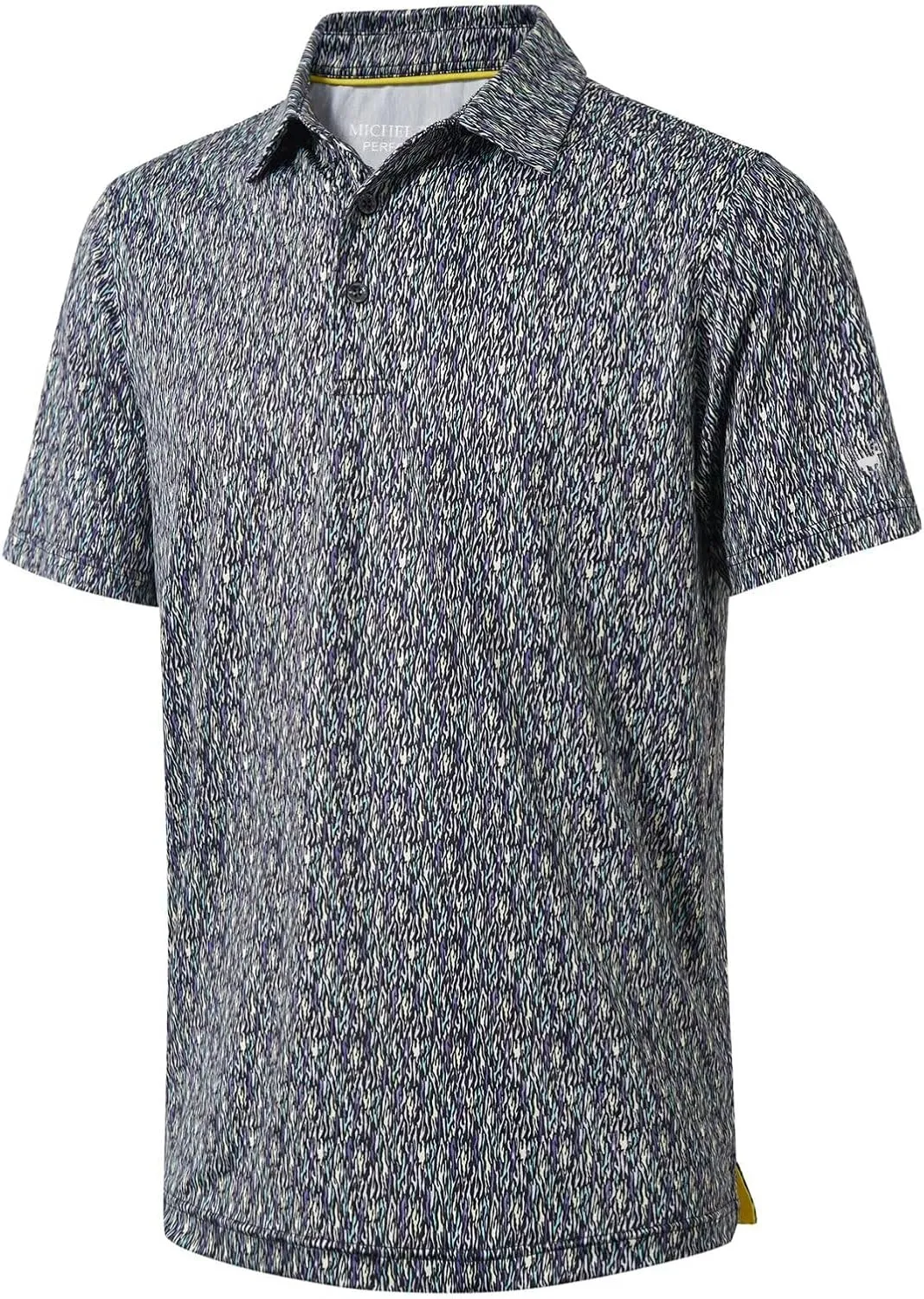 Mens Golf Shirts Short Sleeve Moisture Wicking Dry Fit Print Performance Athletic Casual Golf Polo Shirts for Men