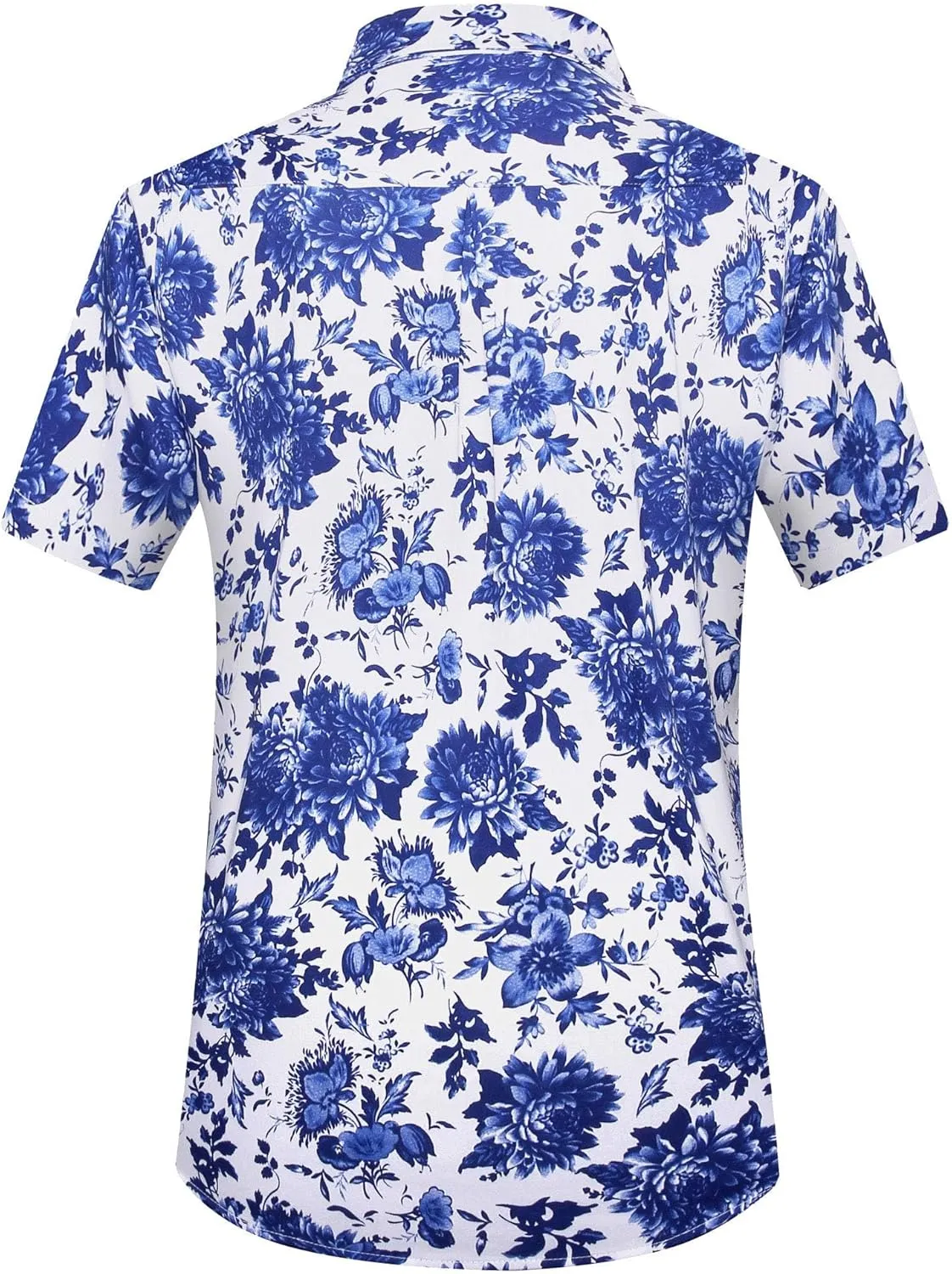 PEGENO Men's Flower Casual Button Down Short Sleeve Hawaiian Shirt