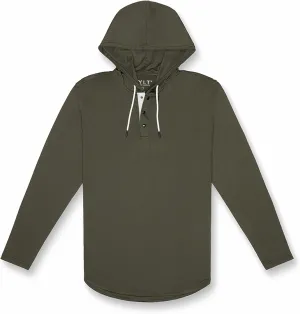 Performance Drop-Cut Circuit Long Sleeve Men's Shirt - Classic Fit, Hoodie with Adjustable Drawcord - Lightweight