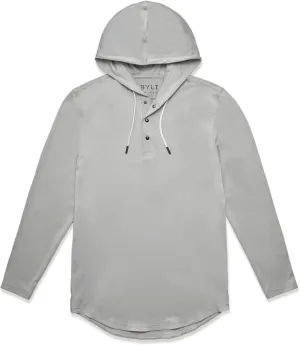 Performance Drop-Cut Circuit Long Sleeve Men's Shirt - Classic Fit, Hoodie with Adjustable Drawcord - Lightweight