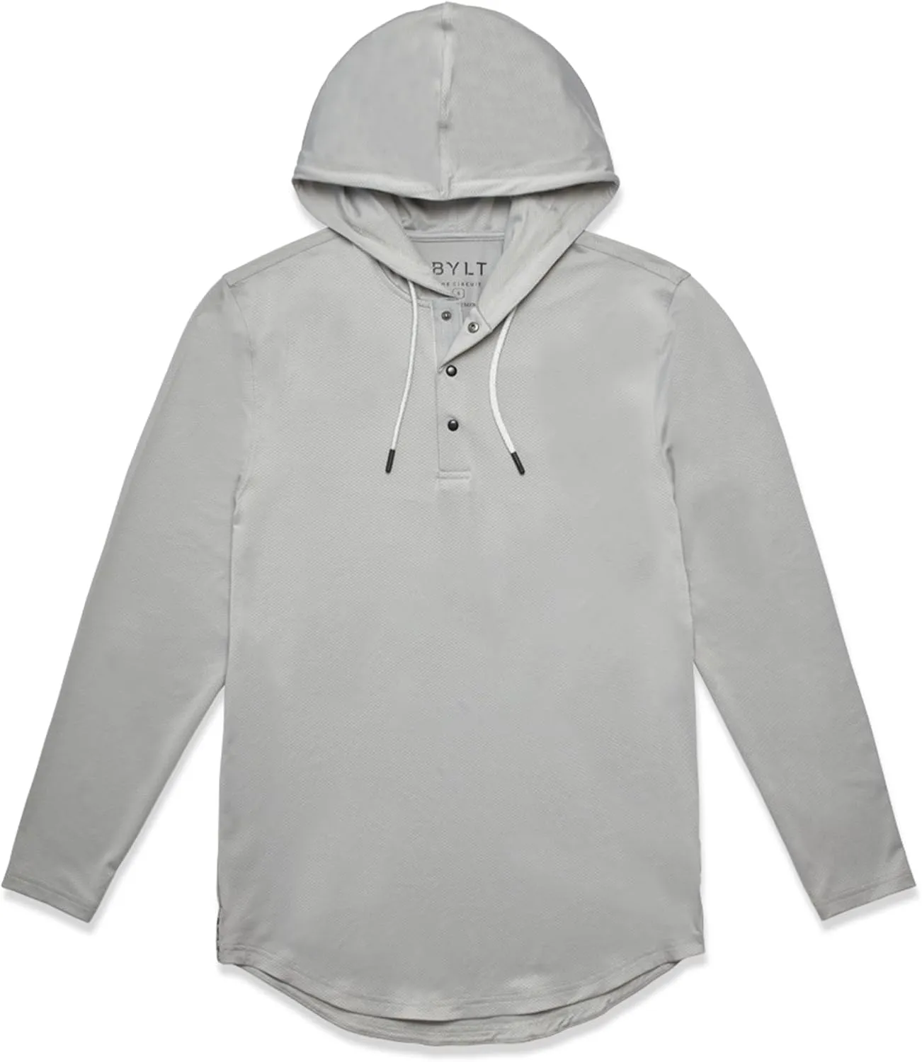 Performance Drop-Cut Circuit Long Sleeve Men's Shirt - Classic Fit, Hoodie with Adjustable Drawcord - Lightweight