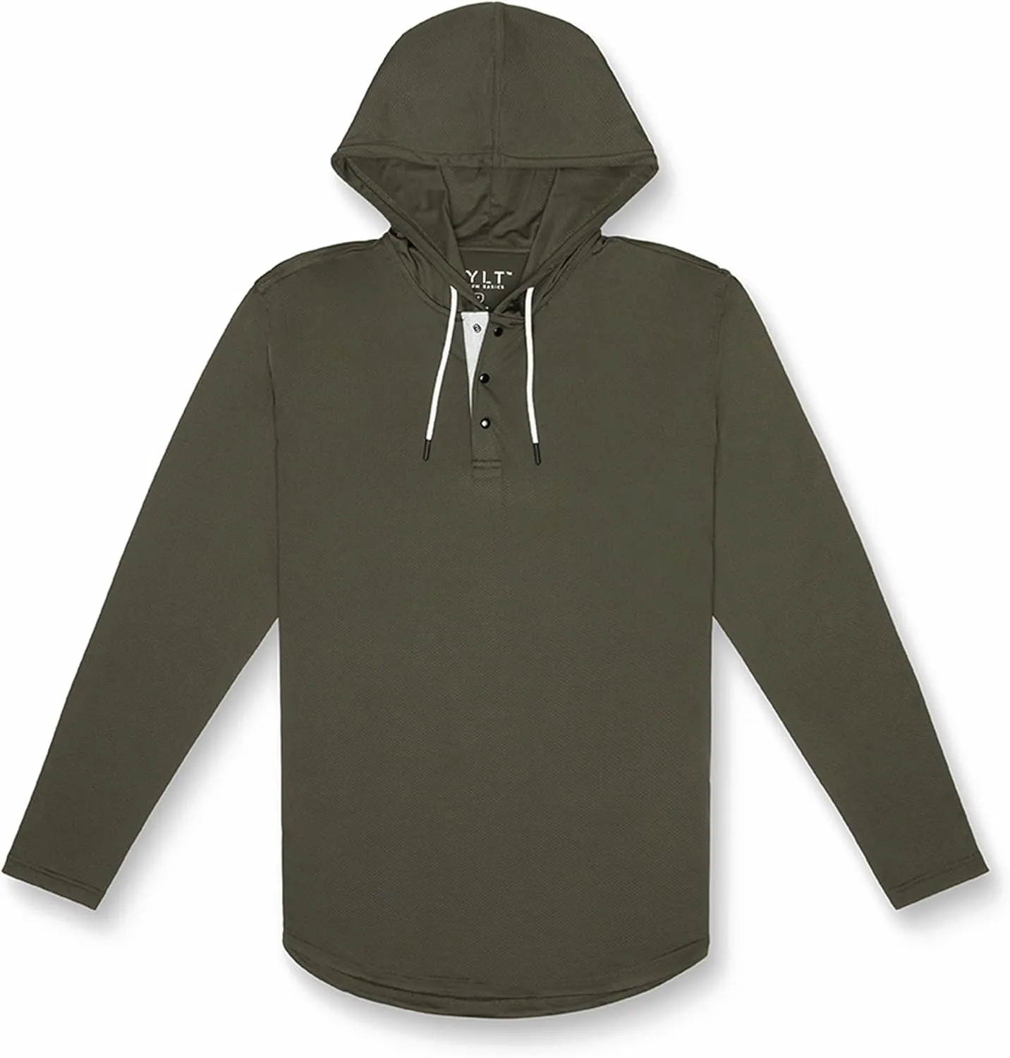 Performance Drop-Cut Circuit Long Sleeve Men's Shirt - Classic Fit, Hoodie with Adjustable Drawcord - Lightweight