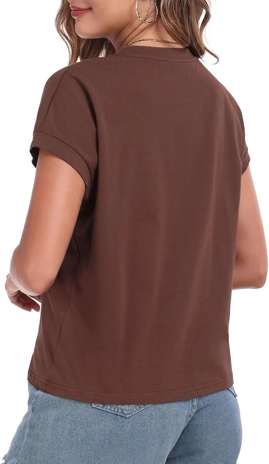 Womens Cap Sleeve Tops Crop T Shirts Summer Casual Loose Fit Short Sleeves Cotton Crewneck Boxy Tee Fashion
