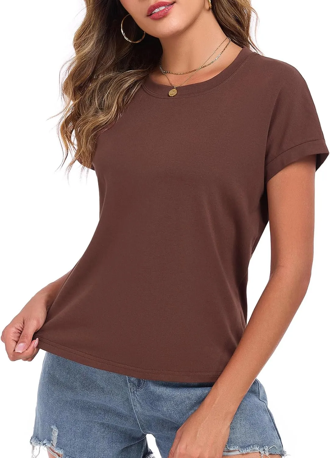 Womens Cap Sleeve Tops Crop T Shirts Summer Casual Loose Fit Short Sleeves Cotton Crewneck Boxy Tee Fashion