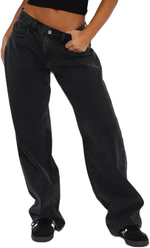 Y2k Low Rise Baggy Jeans Women Loose Fit Boyfriend Straight Wide Leg Jeans Trendy Stretch E-Girl Denim Pants